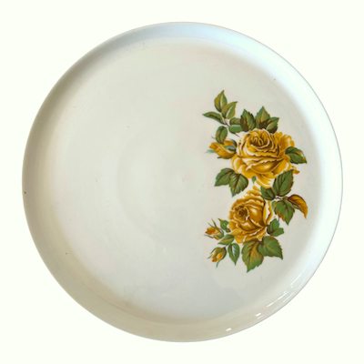 Yellow Rose Pioneer Porcelain Cake Platter