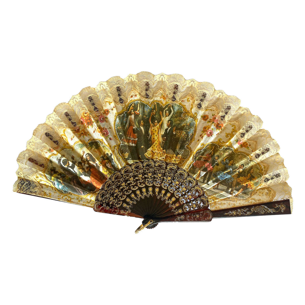 Fabric and Lace Spanish Fan