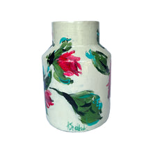 Load image into Gallery viewer, Cream Floral Painted Vase
