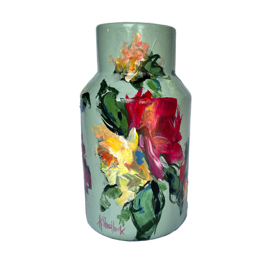 Blue Floral Painted Vase