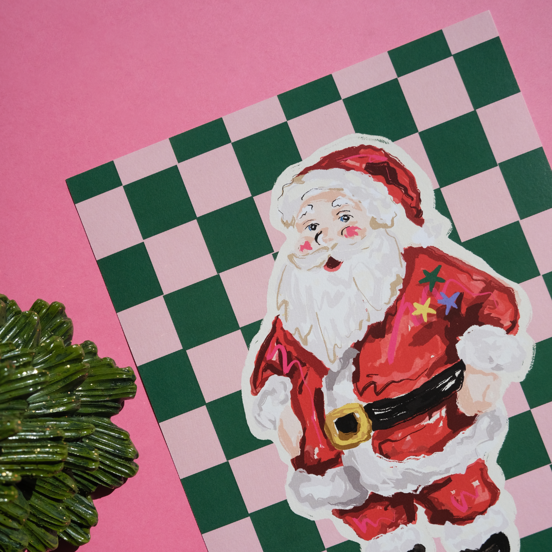 Cheerful Santa Print