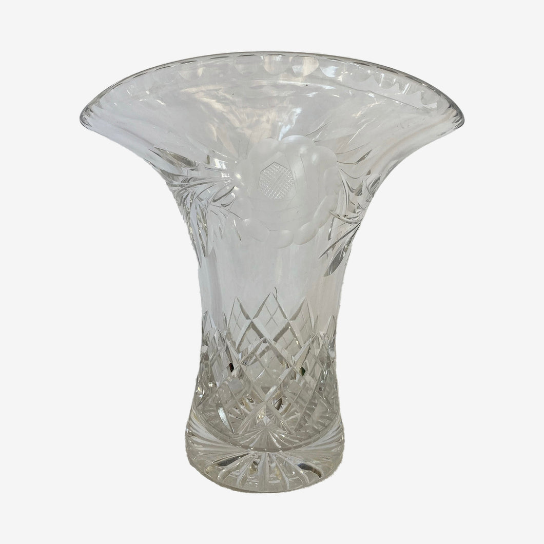Rose Cut Glass Vase