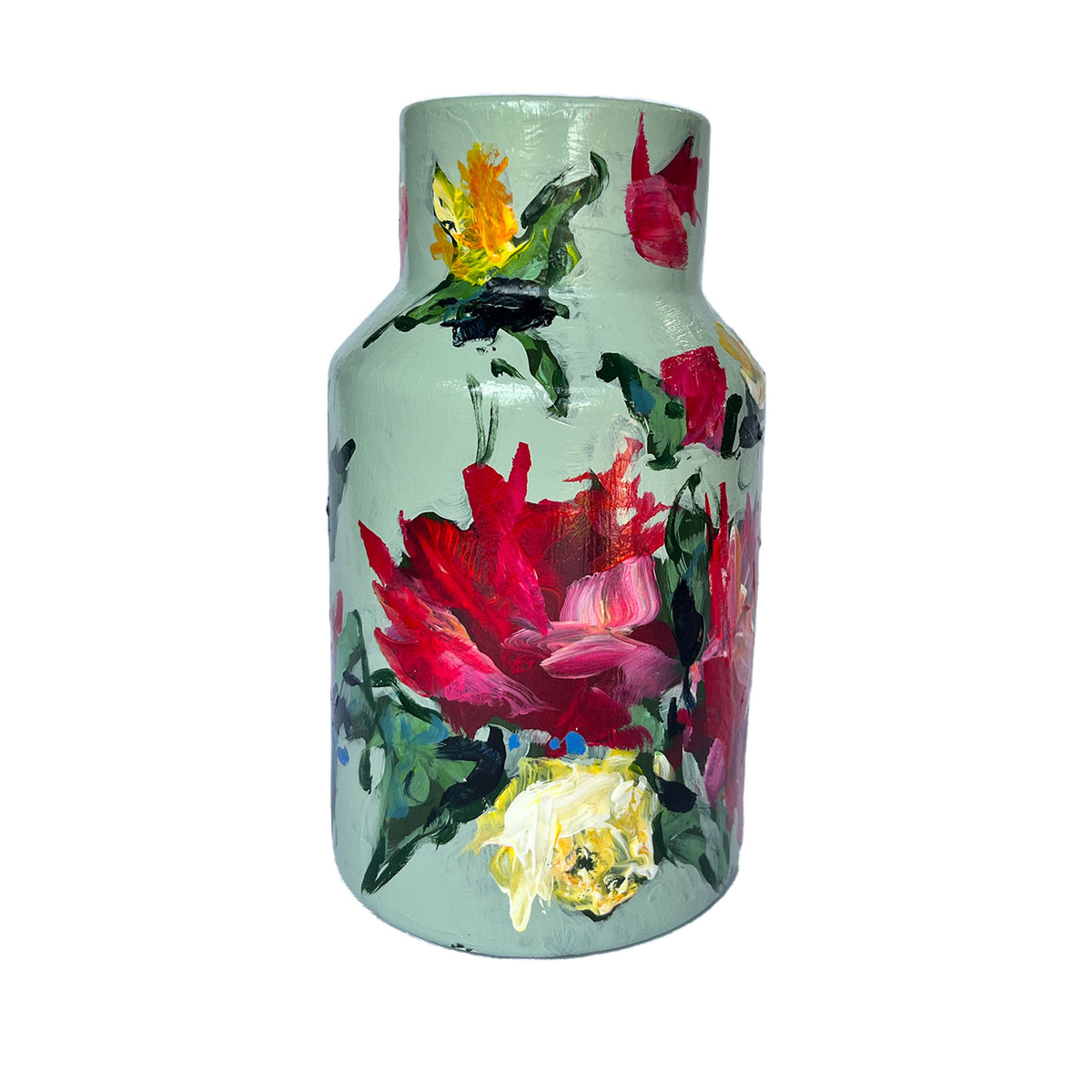 Blue Floral Painted Vase